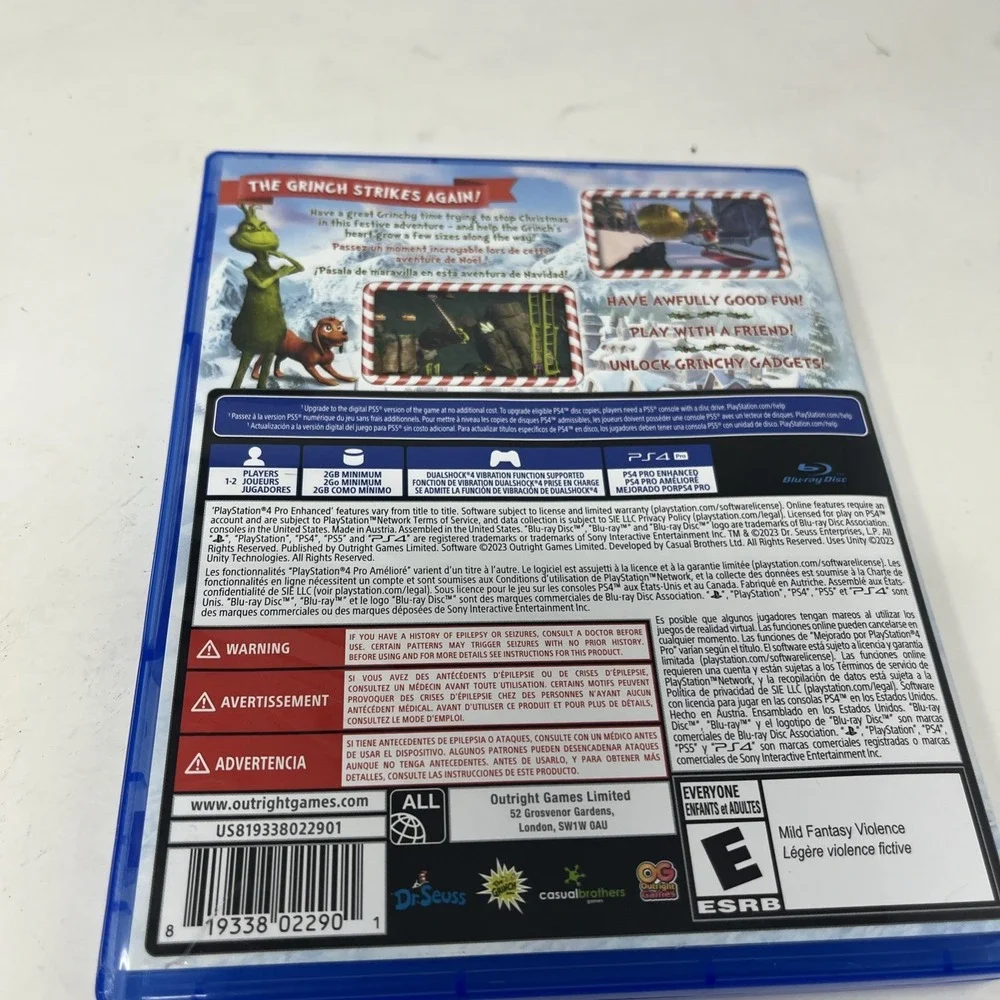 The Grinch Christmas Adventures PS4 Authentic PlayStation 4